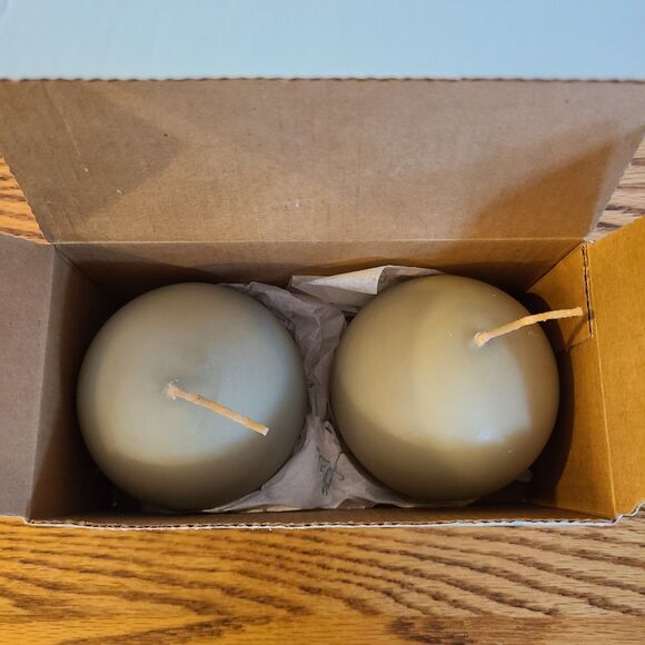 PartyLite Ball Candles 3" Ginger Apple Scent Round Ball Two In Original Box - Picture 4 of 10